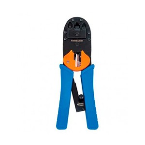 Pinza INTELLINET para crimpear plug modular RJ45, RJ12 y RJ11, Corta y quita el forro de cable redondo y plano.